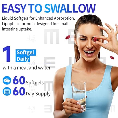 Beseem 6-in-1 Eye Supplement with Lutein 40mg, Zeaxanthin 10mg, Eye Health Support Supplement for Adults – Blue Light Protection, Macula Support & Eye Strain Relief – 60 Softgels - Thumbnail 4