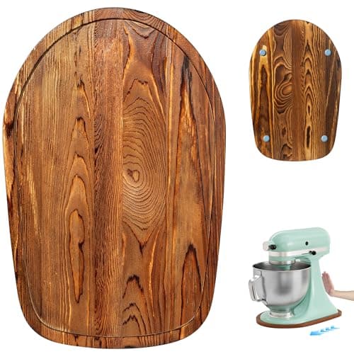 ENVTEK Mixer Slider Mat, Pine Wood Sliding Tray for KitchenAid 4.5 & 5 Qt Stand Mixers, Anti-Slip Moving Mat & Countertop Protector, Kitchen Accessories and Attachments for Artisan Series