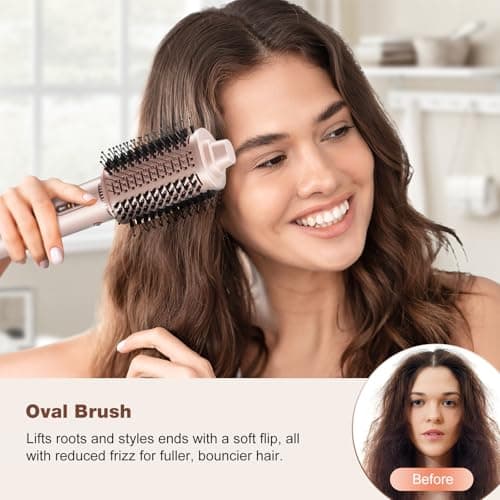 7MAGIC 7-in-1 Hot Air Styler, Hair Styler Dryer Brush with Auto-Wrap Curlers, High-Speed Hair Dryer for Fast Drying, Volumizing & Straightening, Travel Case Included, Pink - Thumbnail 6