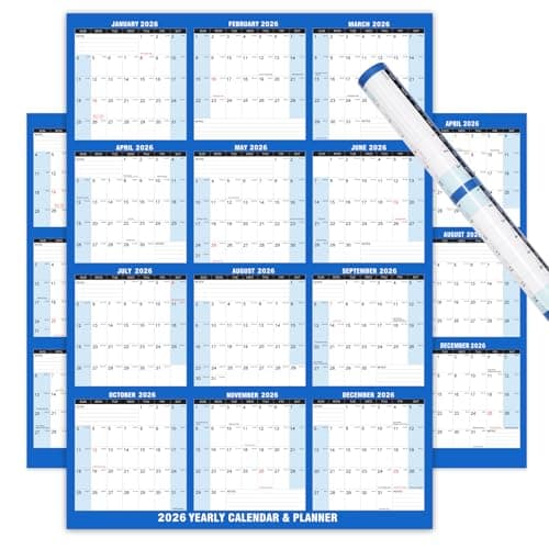 2026 Wall Calendar - 24" x 34" Dry Erase Calendar 12 Month Annual Full Yearly Wall Planner 2-Sided Horizontal/Vertical, Reversible (Starry Sky)