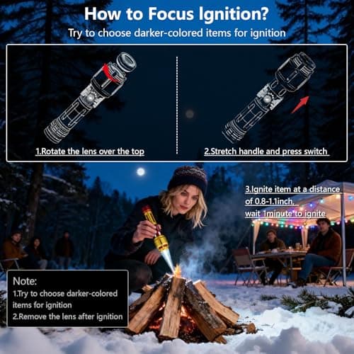 SKYFIRE 2503 LED Rechargeable Flashlights, 10000mAh Super Bright 3000 High Lumens Flashlight Zoomable Tactical Flash Light 10 Modes Waterproof for Home Camping Emergencies Outdoor Hiking Christmas Red - Thumbnail 3