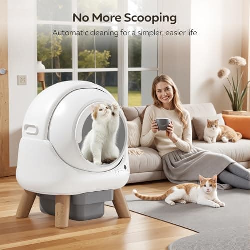 Beokeo Automatic Litter Box, Self Cleaning Litter Box for Multiple Cats with App Control, Dual Safety Protection, Odor-Free Waste Disposal, Includes Trash Bags, White - Thumbnail 6