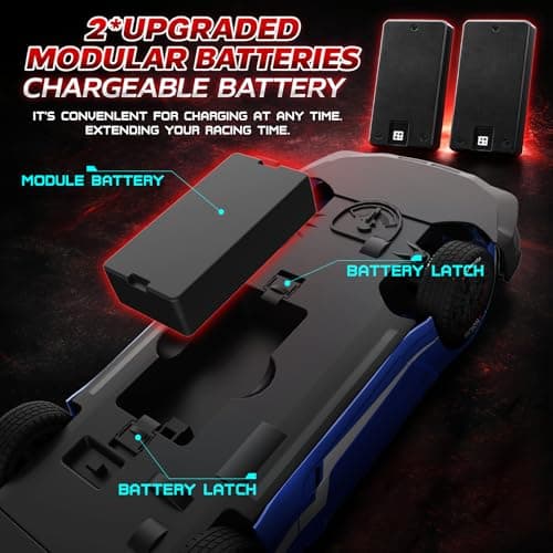 LFOLUSU Remote Control Car RC Drift Car 1:16 Scale 4WD RC Vehicle with LED Lights 2.4GHz 30km/h RTR High Speed Racing Sport Toy for Adults Boys Girls Kids Gift 2Pcs Rechargeable Battery - Thumbnail 4