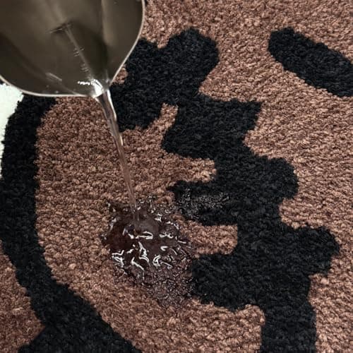 Shovagy Trippy Happy Face Rug Cool Rugs Tufted Quick Dry Bath Mats for Bathroom Non Slip Bath Mat Water Absorbent 2.6FT Brown Bathroom Rugs Halloween Gothic Ghost Skull Horror Decor Carpet - Thumbnail 4