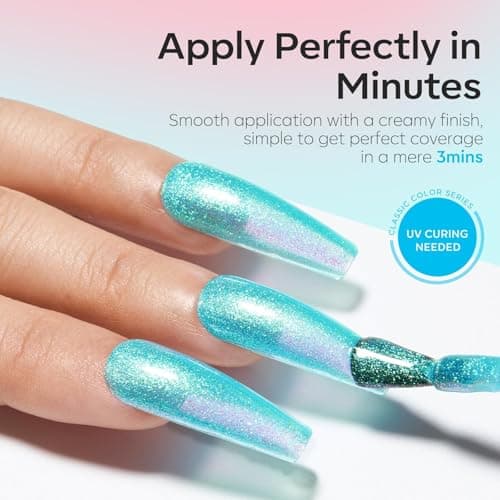 modelones Gel Nail Polish Set, 6 Colors 2026 Spring Pastel Easter Candy Mermaid White Pink Glitter Gel Polish Baby Blue Purple Galaxy Sparkle Shimmer Pearl Nail Polish Soak Off LED Nail Art DIY Gift - Thumbnail 4
