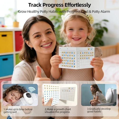 Wireless Bedwetting Alarm for Kids - Separate Design Enuresis Pee Alarm with Vibration & Sound Alert, USB C Rechargeable Bed wetting Alarm & Moisture Detector Back Clip for Boys Girls Toddlers Seniors - Thumbnail 6