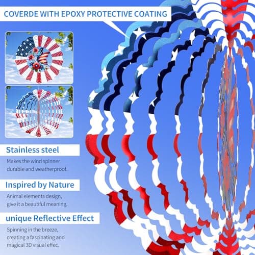 Wind Spinners Outdoor Butterfly - Birthday Gifts for Women Mom, Hanging Butterflies Wind Sculptures, 12 inch 3D Wind Spinner for Garden Decor for Outside, Garden, Patio, Yard - Thumbnail 3