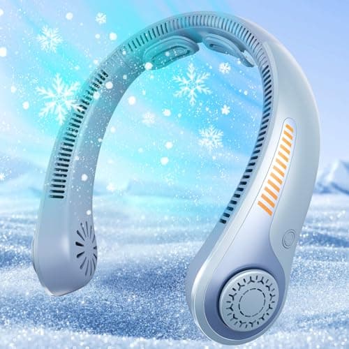 Portable Neck Fan - Rechargeable Personal Fan with Neck Support, 5000mAh, 5-Speed Quiet, Lightweight Long Lasting Bladeless Fan, Wearable Cooling Fan for Hot Flashes, Travel, Gifts for Men Women - Image 1