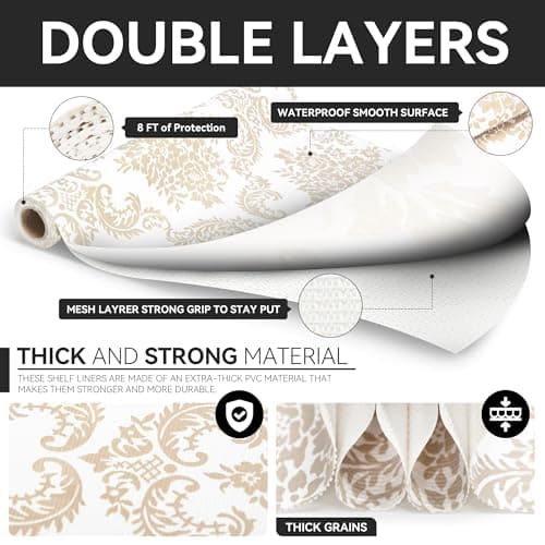 RAY STAR 18X96 Inch Shelf Liner for Kitchen Cabinets, Non-Adhesive Cabinet Liner Washable, PVC Drawer Liner for Dresser Non-Slip Bathroom (Yellow Pattern)(1 Roll) - Thumbnail 5