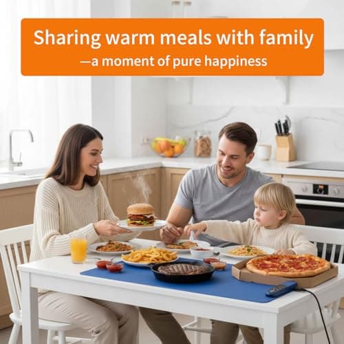 Warming Mat for Food - Fast Full Surface Electric Warming Tray with 7 Temp-Settings & 8H Timer, Portable Roll Up Food Warmer with Heat Insulation Pad for Gatherings Parties Buffet XL-Grey - Thumbnail 6