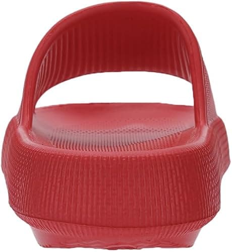 Joomra Shower Slippers for Women Mens Foam Pillow House Shower Bath Bathroom Home Platform Sandals Cushion Slides for Female Male Sandles Red 39-40 - Thumbnail 4
