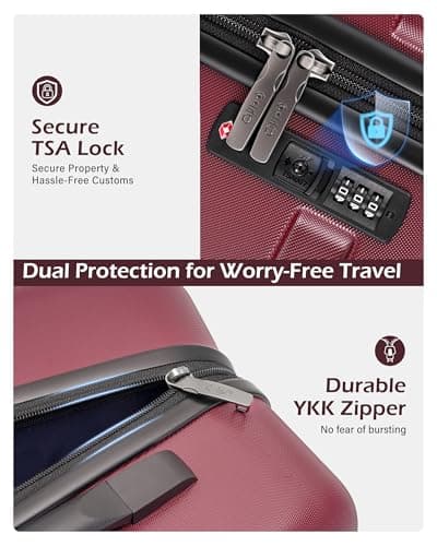 Coolife Luggage Set 3 Piece Hardside PC+ABS Suitcase with TSA Lock, Expandable Large Checked Luggage, Lightweight Rolling Carry On with Spinner Wheels(20/24/28 Inch, Radiant Pink) - Thumbnail 3