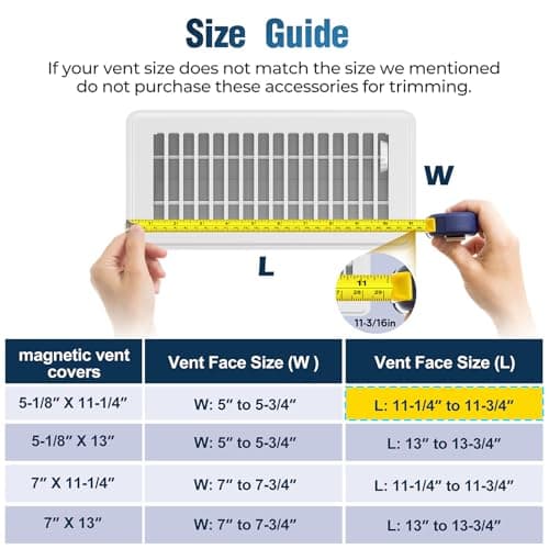 YEHANLY Magnetic Vent Covers with Vent Screen 5.1x11.3 Inch, White Mesh Vent Covers for Floor, Wall, Ceiling Air Vents, Ventilate While Prevent Objects from Entering, Air Vent Filters 3 Pack - Thumbnail 6