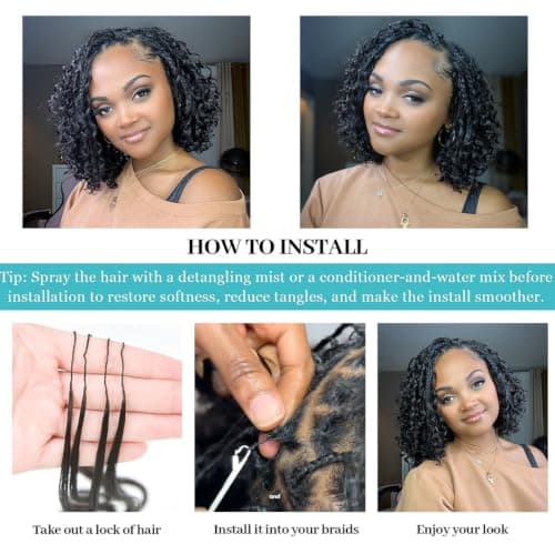 YWIGS Pre-Separated Human Crochet Hair Water Wave Crochet Human Hair Extensions Feather Crochet Human Hair 12" NC 50 Strands - Thumbnail 5