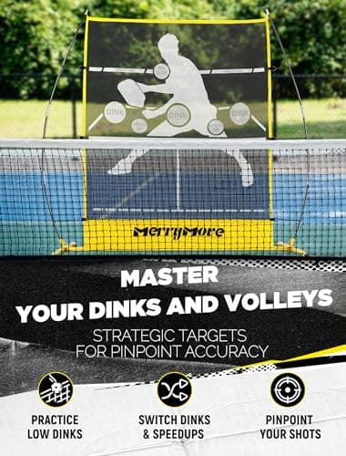 MerryMove Pickleball Practice Rebounder Net: Pickleball Rebounder or 6FT Mini Pickle Ball Net Portable for Outdoor Driveway Backyard and Indoor Garage - 2in1 Trainer for Dink Volley Training - Thumbnail 4