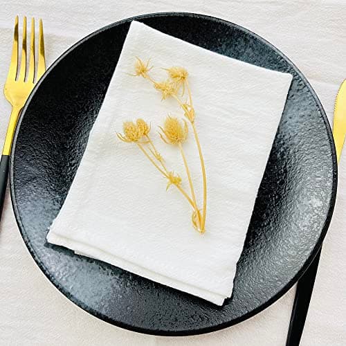 Plobeca Cloth Napkins Set of 12,18x18 Inches White Cotton Blend Napkins Cloth Washable and Reusable for Dinner,Parties,Wedding - Thumbnail 5
