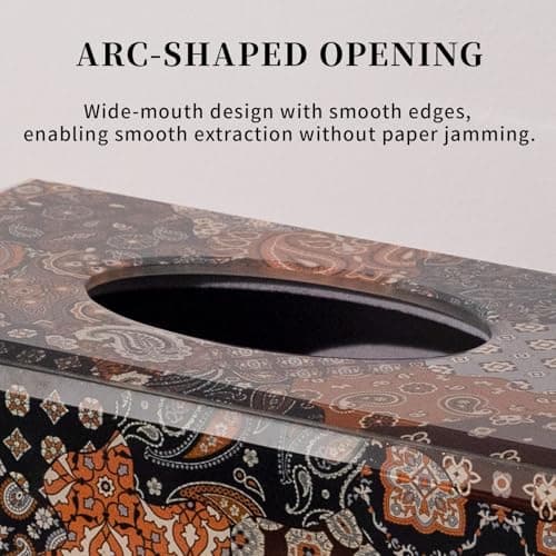 Timetrace Glass Tissue Box Cover Rectangle-Patchwork Pattern (Brown) Decorative Tissue Holder with Velvet Lining for Home Decor, Living Room, Bedroom, Kitchen, Office - Thumbnail 4