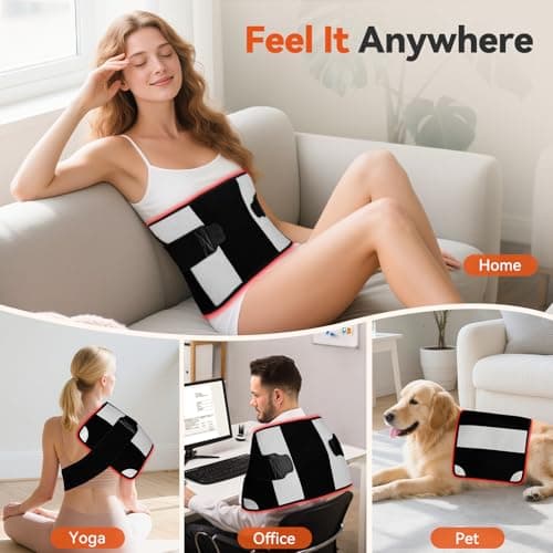 Puroth Red Light Therapy Mat for Body 24"x12" with 242 LEDs (726 Chips), 660nm Red and 850nm Near Infrared Light Therapy Pad, 3 Modes, 5 Brightness Levels for Back Waist Legs Abdomen Knee Shoulders - Thumbnail 3