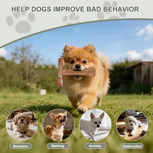 JoviQ Dog Chew Toy for Aggressive Chewers T-Shaped Tough Dog Bone Toys for Small Medium Large Breed to Keep Them Busy (Small-Under 20LBS, Bacon Flavored) - Thumbnail 6