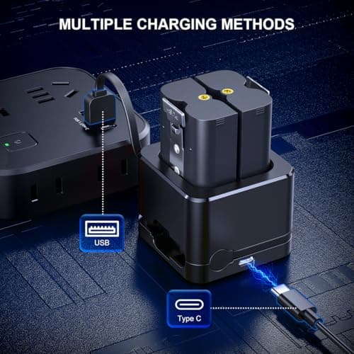 Replacement Battery for Ring Doorbell Camera 2/3/4, Spotlight Camera, Stick Up Cam and Peephole Cam, LED Display Charging Station and 2 Pack 6040mAh Lithium Batteries - Thumbnail 5