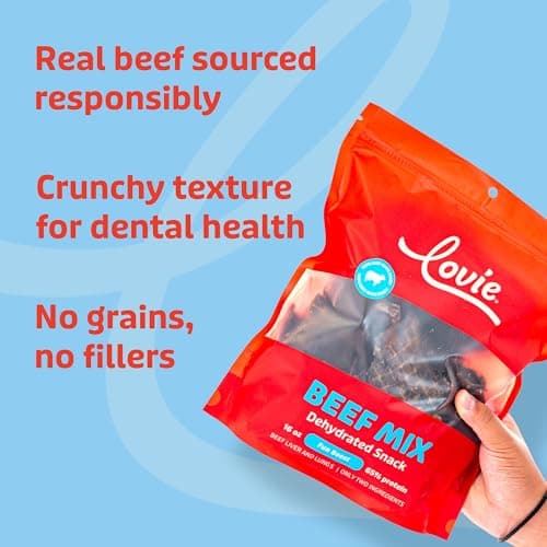 Lovie Beef Liver and Lung Dog Treats - Dehydrated Air Dried Soft Bites, High Protein, Two Ingredients, All Natural, 16 oz. - Thumbnail 3