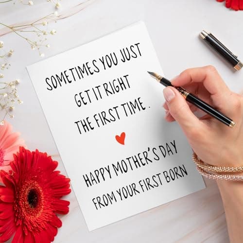 Mothers Day Card from Daughter Son, Happy Mother's Day Card for Mom from Your First Born, Funny Mothers Gifts for Mom from Kids, Unique Mother Gifts for Moms, Mama Gift Ideas Greeting Cards - Thumbnail 6