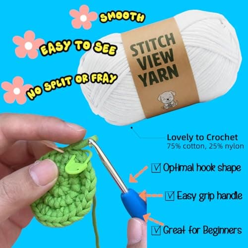 BUNUKY Crochet Kit for Complete Beginners - DIY Starter Kit to Make a Cute Puppy | Step-by-Step Video Tutorials for Easy Learning | Creative Craft Gift for Christmas, Adults, Teens (Sky Pup) - Thumbnail 3