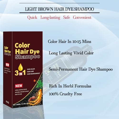 Instant Coffee Hair Dye Shampoo 3 in 1, Light Brown - Thumbnail 6