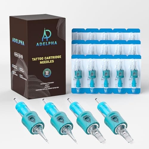 Tattoo Cartridge Needles 50Pcs Assorted Mixed Size #12 Round Shader Magnum 7RS 9RS 11RS 7M1 9M1 with Membrane Professional Disposable Tattoo Needles