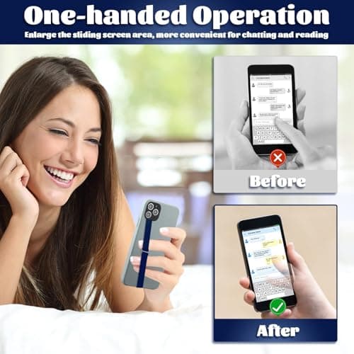 TEAMOLA Silicone Phone Grip Strap - Navy 230 Phone Hand Strap Holder with Loop for Cell Phones, iPhone Grip, Finger Holder & Back of Phone Grips, Secure Anti-Slip Grip(3 Packs) - Thumbnail 5