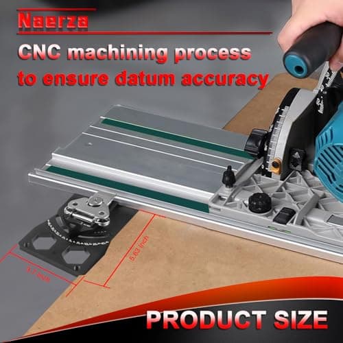 Naerza Update Track Saw Square - Adjustable Angle with 0° to 90° Right Angle Protractor for Stable cuts | for Festool, Makita, Milwaukee, Triton, Wen | CNC Machining Processes - Thumbnail 6