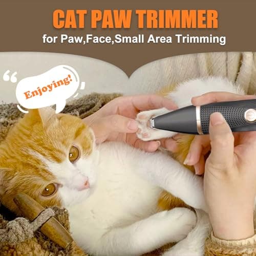 Bautrium Cat Grooming Clippers Kit with Paw Trimmer, 3 in 1 Electric Pet Hair Trimmer Supplies for Thick Matted Hair, Heavy Coat Butt Shaver Cat Razor Fur Trimmer for Dogs at Home (Black) - Thumbnail 5