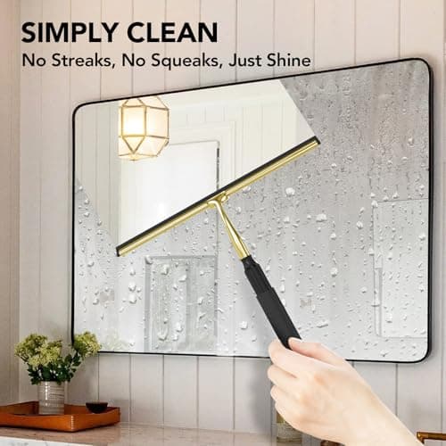 Shower Squeegee with Long Handle, 15-51" Telescopic Squeegee for Window Cleaning, Window Squeegee for Glass Doors, Extendable Window Cleaner Tool for Tile Walls, Sliding Door, Floor, Car Windshield-GD - Thumbnail 4