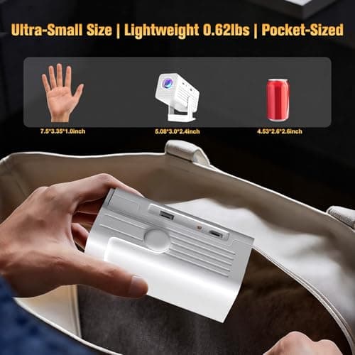 XENPONAD Mini Projector with WiFi and Bluetooth, 4K Supported Portable Smart Projector, Android 11 Built-in Apps, 260 ANSI Auto Keystone Short Throw Movie Projector for Bedroom, Camping, Outdoor Use - Thumbnail 6