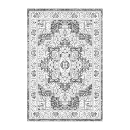 HiChiclife Runner Rug, Traditional Vintage Long Rug for Hallway Kitchen,2'x 8' Grey - Thumbnail 2