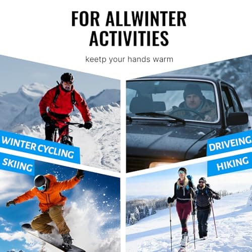 apaepr Ski Gloves, Waterproof and Breathable Snow Gloves for Cold Weather, Men & Women Boys and Girls (Camouflag Balck, Large) - Thumbnail 6