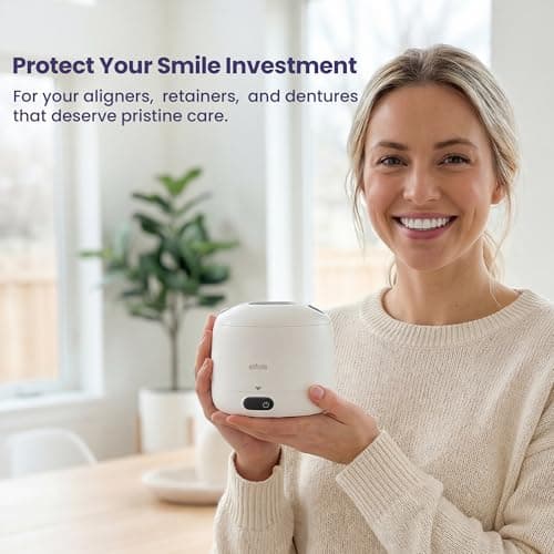 ELFOIS Ultrasonic Retainer Cleaner Machine with UV — 45kHz Countertop Dental Pod, 4 Cleaning Modes, Detachable Design for Invisalign, Aligners, Night Guards, Mouth Guards and Dentures - Thumbnail 2