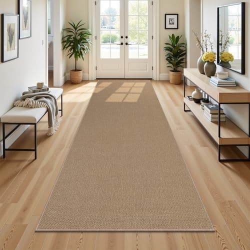 SHACOS Washable Runner Rug 3x10 ft, Woven Hallway Rug with Non Slip Rubber Backing, Indoor Outdoor Carpet Runner for Kitchen Entryway Farmhouse, Brown - Thumbnail 4