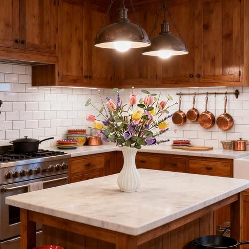 Acfruits 6 Pcs Wildflowers Artificial Flowers Daisies and Tulips Faux Wildflowers Spring Flowers Artificial for Decoration Spring Silk Floral Arrangement Table Centerpieces Home - Thumbnail 6