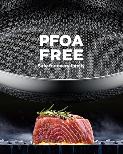 Yonida Non Stick Frying Pans, 12-inch with Lid, Hybrid Frying Pans Nonstick Upgrade,non stick Skillets Stainless Steel, Dishwasher & Oven-Safe, Induction Compatible Cooking Pan, PFOA Free Cookware - Thumbnail 4