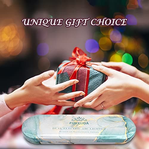 FUKKUDA Electric Candle Lighter with Gift Box - USB Rechargeable Windproof & Flameless Plasma Arc Lighter for Candles, Ocean Box Rose Gold - Thumbnail 3
