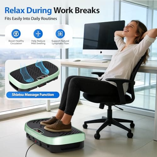 Glorygym Vibration Plate Exercise Machine - 120 Levels, 350lb Capacity, Quiet Motor with Remote Control for Home Fitness & Weight Loss - Thumbnail 5