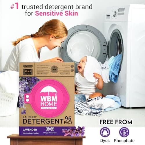 WBM 10-in-1 Laundry Pods with Softener & Scent Booster, 96 Count, High Efficiency (HE), Fabric Softener, Lavender Extracts, Stain Lifter, Eco-Friendly, Gentle, Fresh - Thumbnail 6