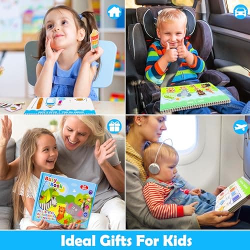 Spanish & English Bilingual Montessori Books for Toddlers 3-4-5, Pre-Assembled Reusable Sticker Activities Toy for Kids to Learn Spanish - Speech Therapy Easter Gifts for Kid - Juguetes Para Niñas - Thumbnail 6