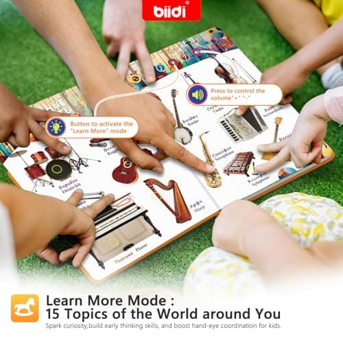 biidi English and Russian Bilingual Talking Book Interactive Book for Kid,1600+ Sounds Talking Book,Interactive Language Learning Toy for Age 3-5 Toddler,Boys Girls Birthday - Thumbnail 3