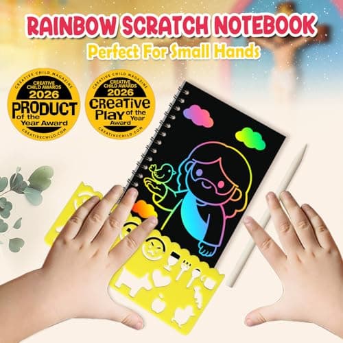 ZMLM Rainbow Scratch Party Favors Kids: Birthday Gifts Toy Bulk Scratch Art Notebook Birthday Goodie Bags Stuffers Girls Boys Art Craft Kit Pads Classroom Prizes School Teacher Return (Christian, 24) - Thumbnail 5
