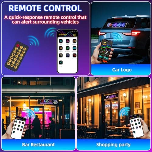 Eachbid Programmable Scrolling LED Sign, 23.4"x4.7", USB Flexible Digital Sign, APP Control, Custom DIY Editor Text, Patterns, Animations, for Car, Store, School, Hotel - Thumbnail 3