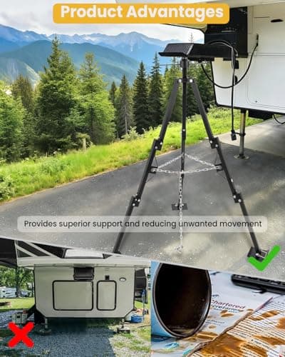 RVSNAIL Tripod Stabilizer Jack for 5th Wheel Trailer RV, 5000lb Load Capacity, Adjustable Height from 35" to 57", Foldable Gooseneck Hitch Stabilizer - Thumbnail 4