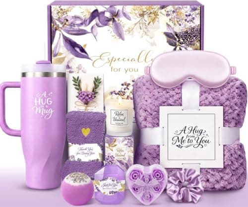 BodyRefresh Birthday Gifts for Women, 12-Piece Gift Basket with 40oz Tumbler & Soft Blanket, Luxury Spa Gift Set for Mom Wife Her, Thinking of You Gifts & Get Well Soon Gift Basket - Image 1