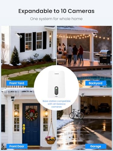 Gaiexce Solar Security Cameras Wireless Outdoor 4 Cam Kit Expadable to 10H, No Subscription Cameras for Home Security System, 64G Local Storage, 2.4G &5G WiFi, 2K Color Night Vision Two-Way Audio IP66 - Thumbnail 4